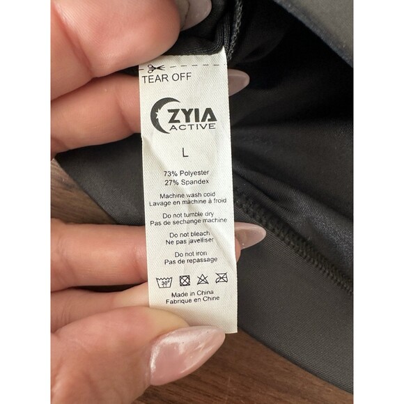 Zyia Black Metallic Light n Tight Asym Bra Large Removable Padding - Picture 10 of 11